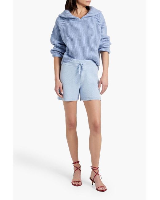 Khaite Blue Kev Cashmere-blend Shorts