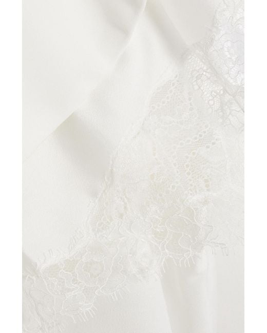 Jonathan Simkhai White Allie Lace-Trimmed Crepe Blazer