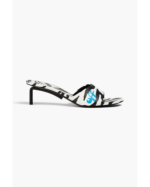 Off-White c/o Virgil Abloh Multicolor Allen Zebra-print Leather Mules