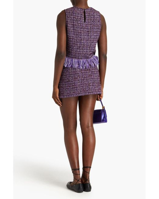 Maje Purple Tweed Mini Skirt