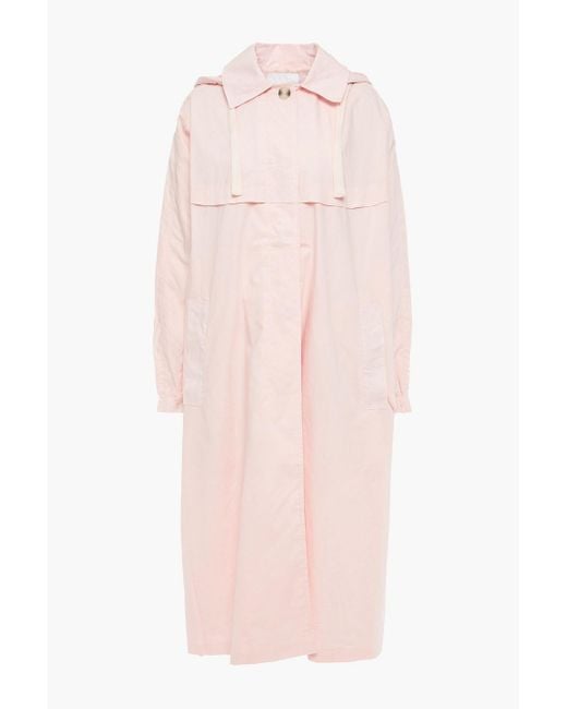 American Vintage Pink Cotton Hooded Trench Coat