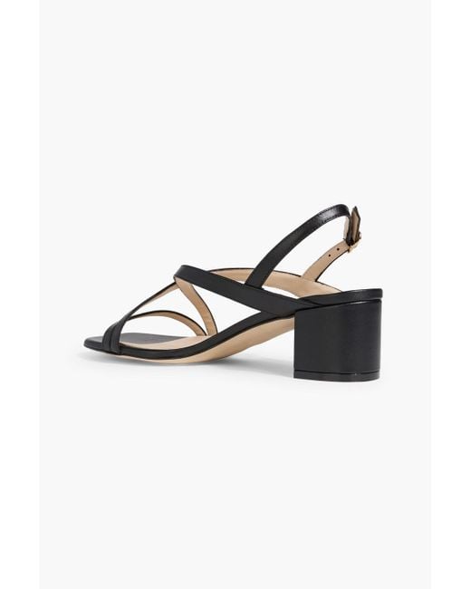 Stuart Weitzman Black Oasis 50 Leather Slingback Sandals