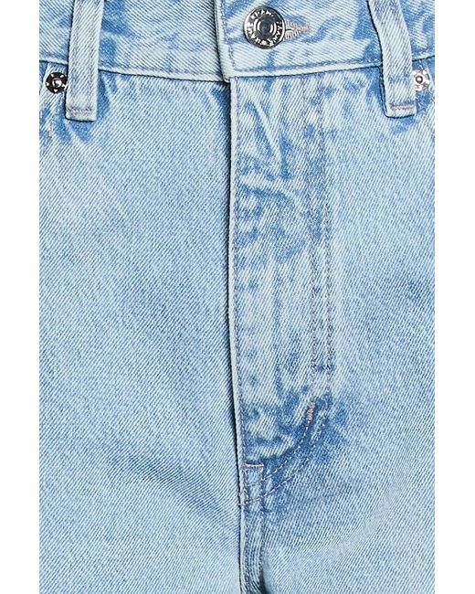 FRAME Blue The Twisted Cropped Barrel-Leg Jeans