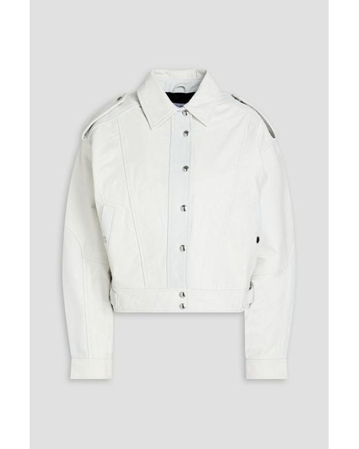 IRO White Koabe Crinkled-leather Jacket