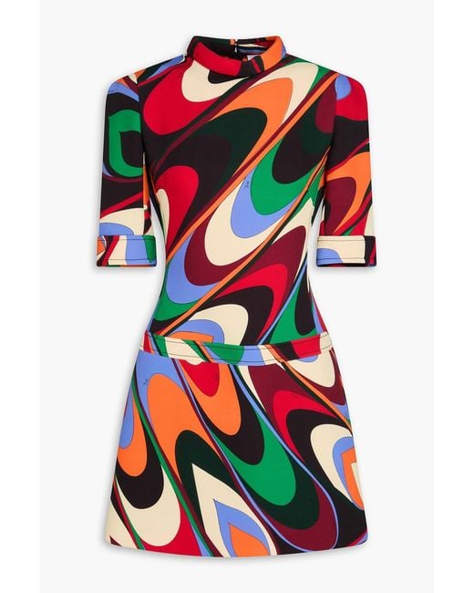 Emilio Pucci Multicolor Printed Crepe Mini Dress