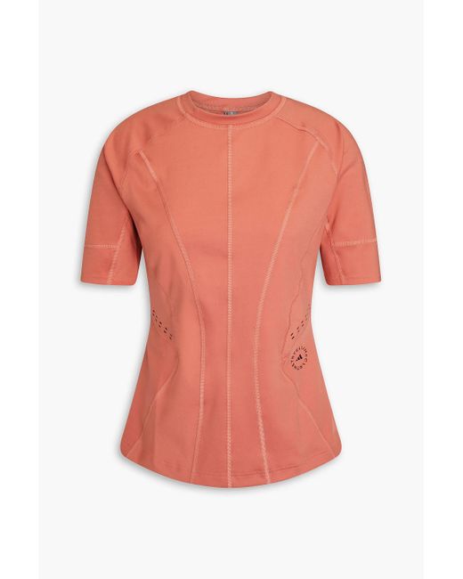 Adidas By Stella McCartney Pink Bedrucktes t-shirt aus stretch-material