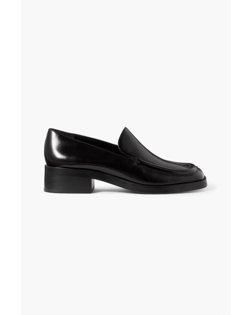 Vince Black Doris Glossed-leather Loafers
