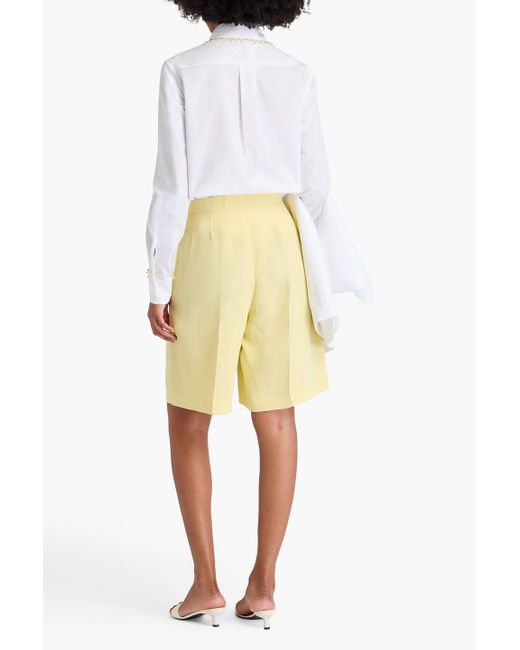 Fabiana Filippi White Bead-Embellished Cotton-Poplin Shirt