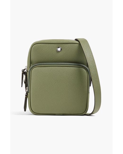 Montblanc Green Textured-leather Messenger Bag for men