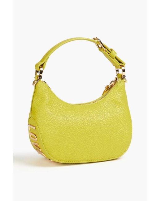 Love Moschino Yellow Faux Textured Leather Shoulder Bag
