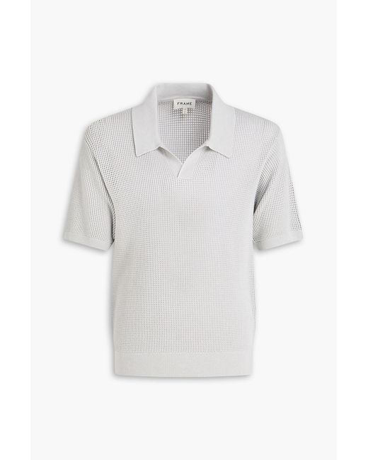 FRAME Gray Waffle-Knit Polo Shirt for men
