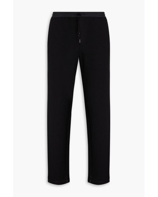 Emporio Armani Black Shell-trimmed Jersey Track Pants for men