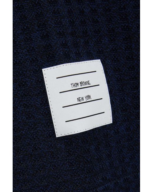Thom Browne Blue Jacquard-knit Cotton Mini Dress