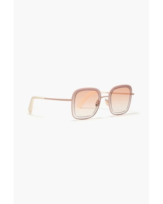 Zimmermann Pink Square-Frame Acetate Sunglasses