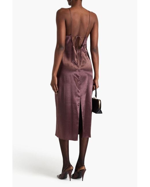 Tibi Purple Satin-crepe Midi Slip Dress