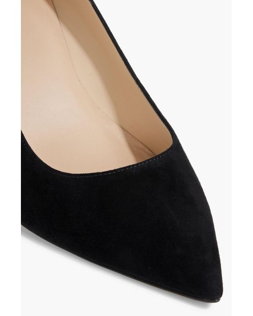 Stuart Weitzman Black Leigh 75 Suede Pumps