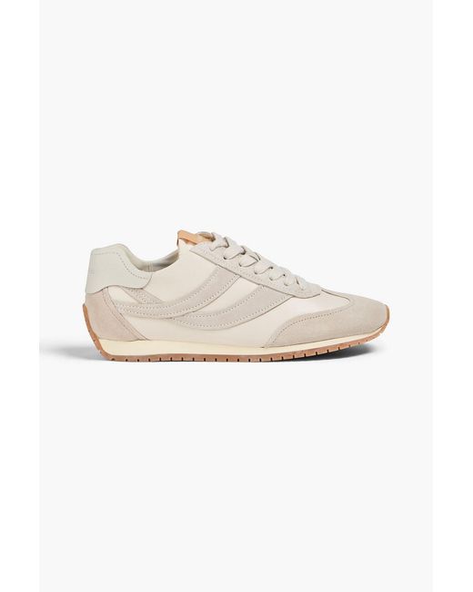 Vince White Oasis Runner Suede And Leather Sneakers