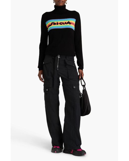 Chinti & Parker Black Intarsia Wool And Cashmere-blend Turtleneck Sweater