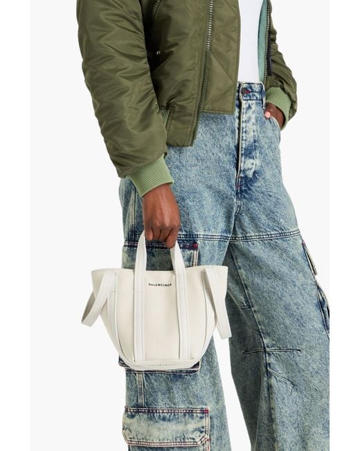 Y*.様 BALENCIAGA EVERYDAY 2.0 North South Balenciaga Everyday 2.0 Xs North-south Leather-trimmed Canvas Tote