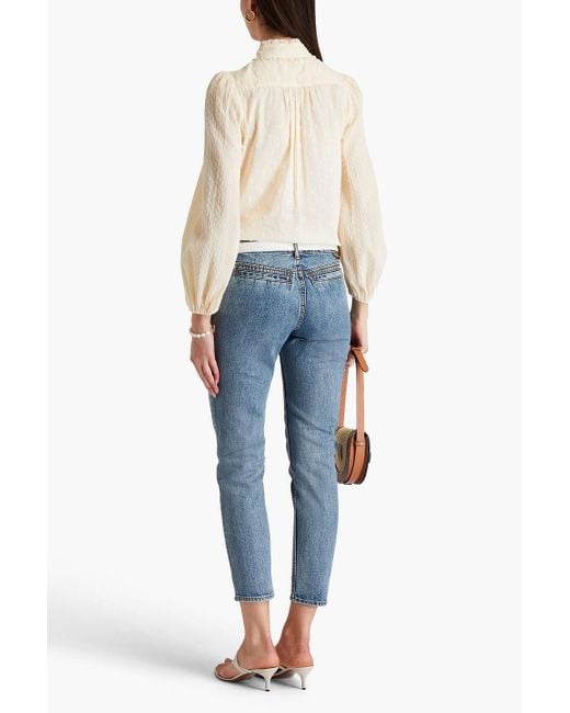 Zimmermann Blue Faded Mid-rise Tapered Jeans