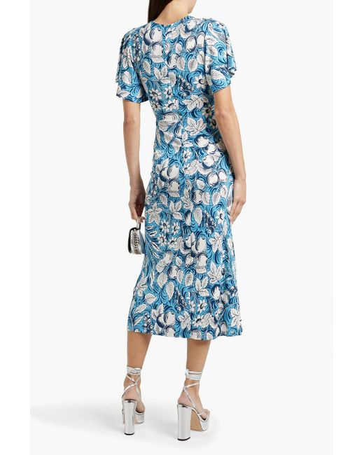 DIANE VON FURSTENBERG フローラル ジャージー ミディドレス Diane von Furstenberg Women's Waist Tie Maxi Dress - Boswell