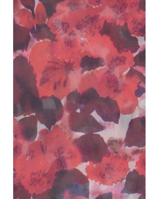 Dries Van Noten Pink Floral-print Stretch-mesh Top
