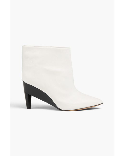Isabel Marant White Dylvee Leather Ankle Boots