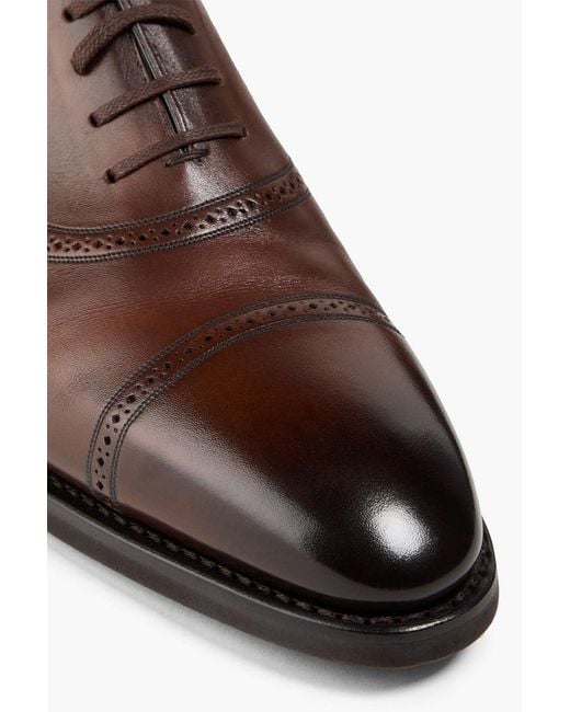 Bally Brown Scotch Leather Oxford Shoes for men