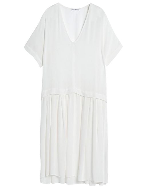james perse white ruched dress James Perse Ruched Velvet Cami Dress