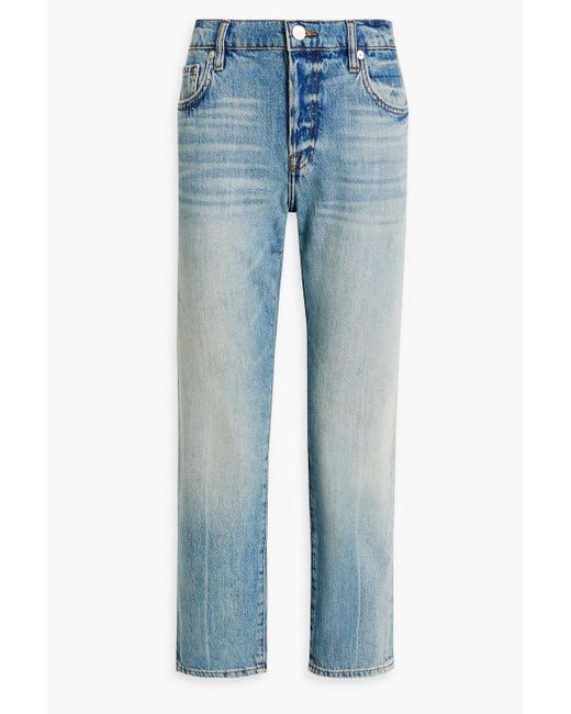 FRAME Blue Le Pixie Slouch Faded Low-rise Straight-leg Jeans