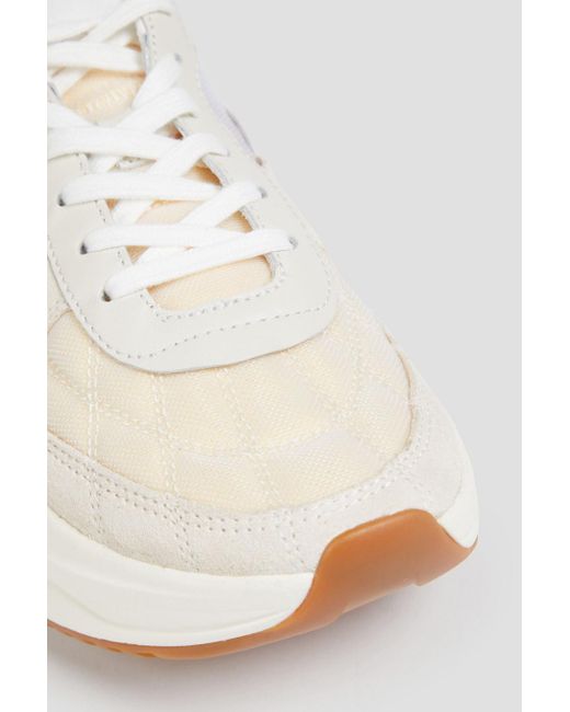Rag & Bone White Rb Legacy Runner Mesh, Suede And Leather Sneakers