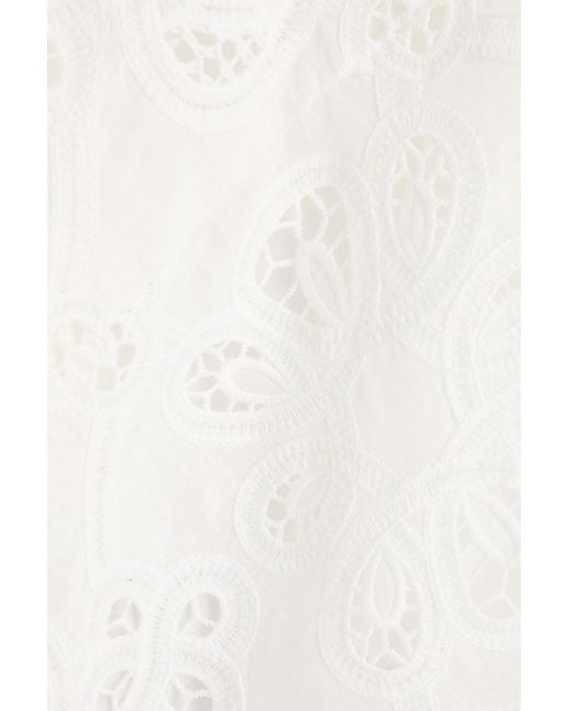 Zimmermann White Broderie Anglaise Cotton Maxi Dress