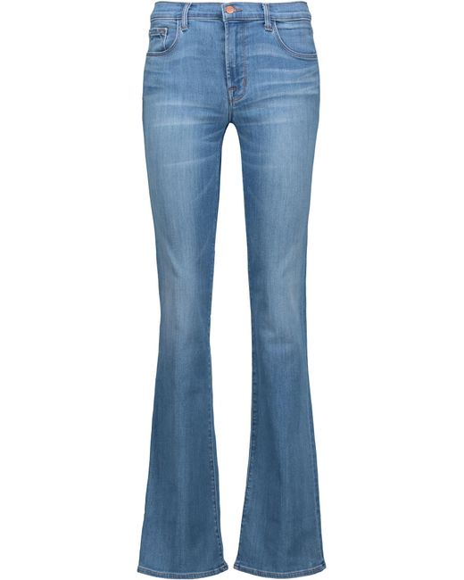 J Brand Blue Brya Mid-rise Flared Jeans