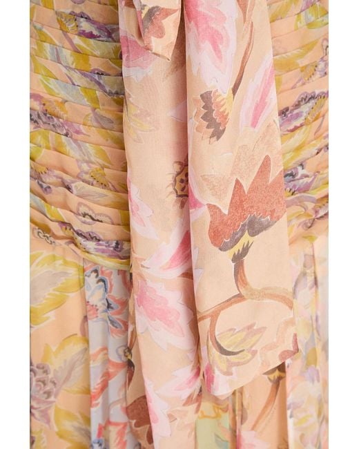 Zimmermann Natural Floral-Print Silk-Georgette And Lace Maxi Dress