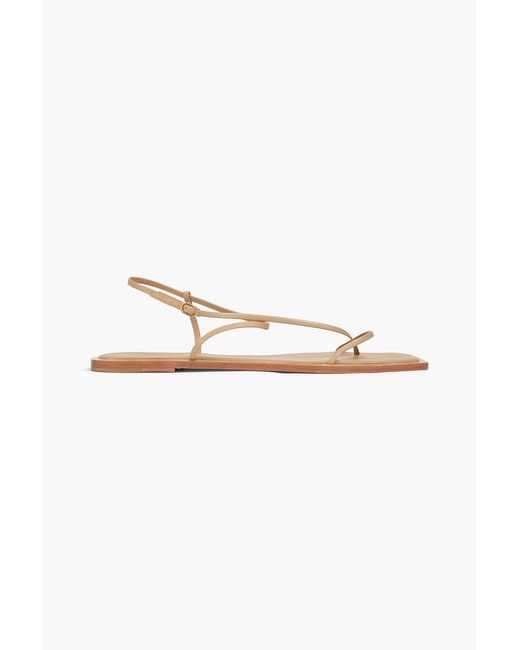 STUDIO AMELIA White Freda Leather Slingback Sandals