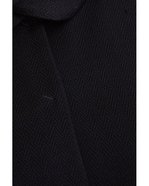Emporio Armani Black Herringbone Knitted Jacket