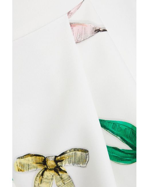 Boutique Moschino White Plissierte shorts aus stretch-crêpe mit print