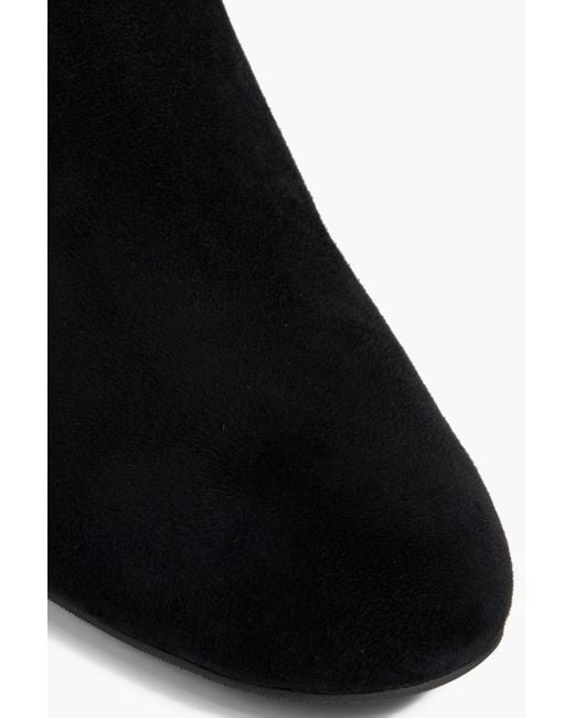 Stuart Weitzman Black Sofia 50 Stretch-Suede Sock Boots
