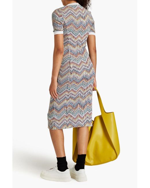 Missoni Gray Crochet-knit Cotton-blend Midi Dress