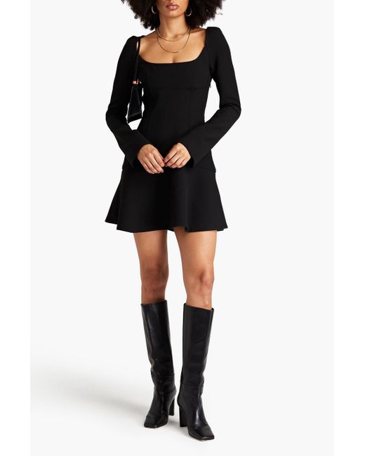 A.L.C. Black Heidi Combo Fit & Flare Mini Dress