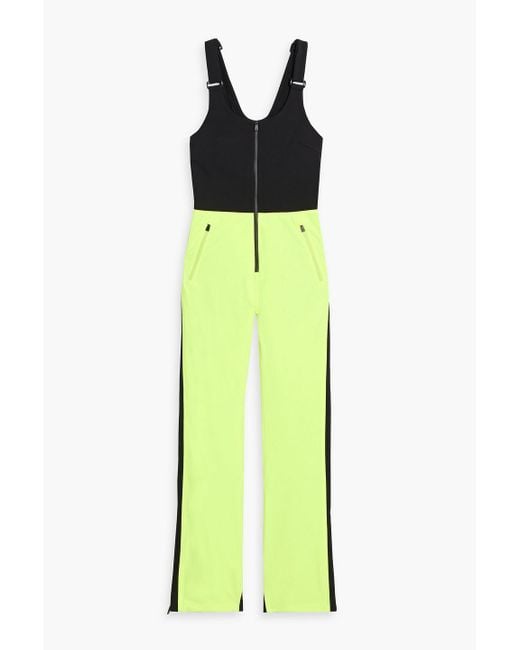 Aztech Mountain Green Two-tone Stretch-shell Ski Salopettes