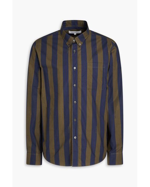 Maison Kitsuné Black Striped Cotton-poplin Shirt for men