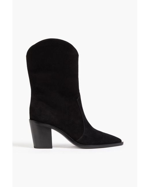 Gianvito Rossi Black Denver Suede Cowboy Boots