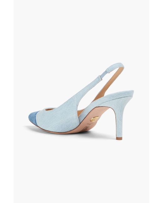 Veronica Beard Blue Liliana 70 Two-tone Denim Slingback Pumps