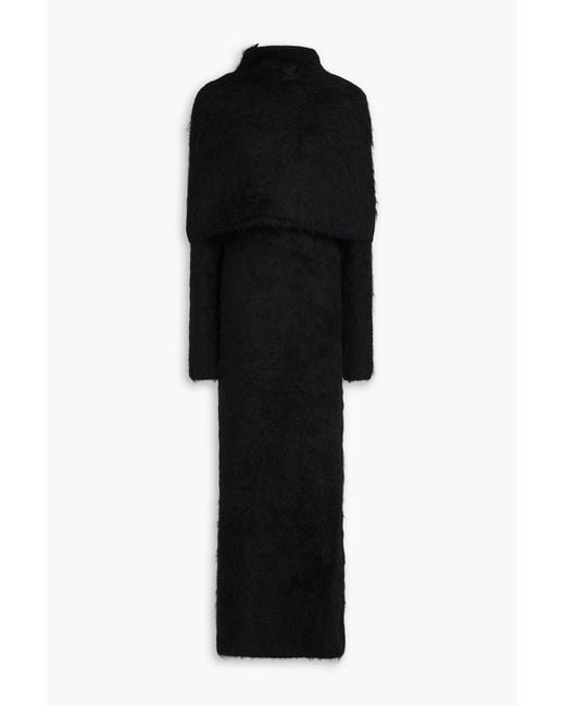 Totême  Black Alpaca-blend Turtleneck Maxi Dress