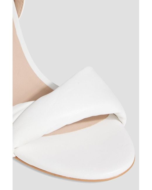 Stuart Weitzman White Everly 50 Leather Sandals