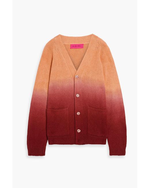 The Elder Statesman Red Nora Lite Dip-Dyed Cotton Cardigan for men