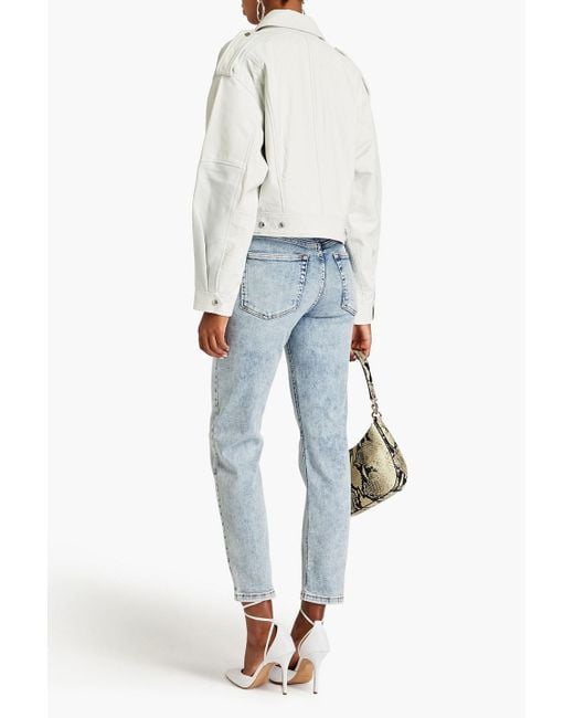 IRO White Koabe Crinkled-leather Jacket