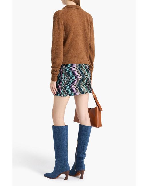 Missoni Blue Wool And Cotton-blend Mini Skirt
