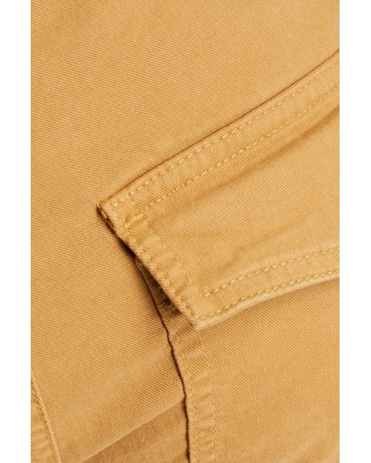 Nili Lotan Brown Cropped Stretch-cotton Twill Tapered Pants